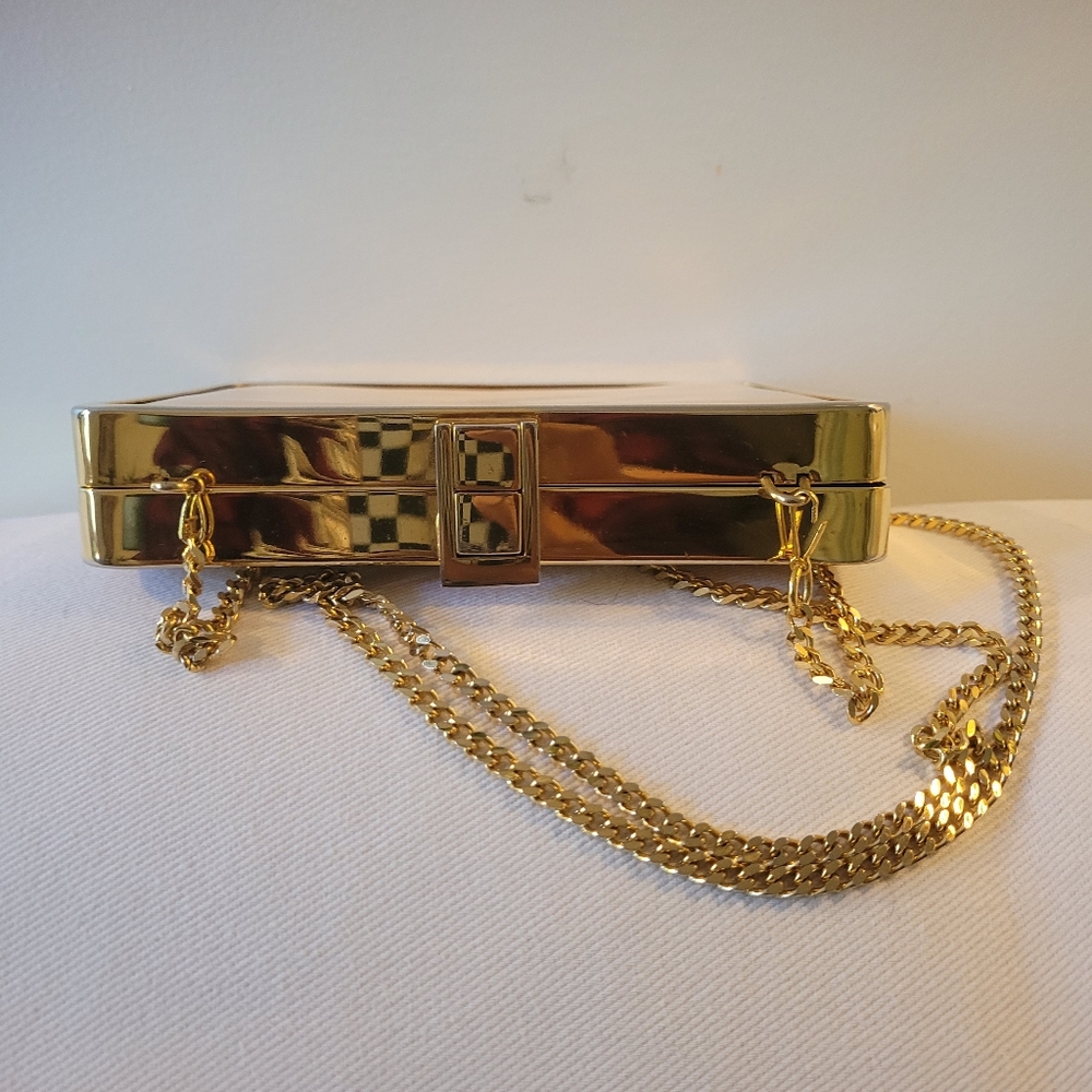 Vintage Elegant Gold and Cream Women's Clutch Spain Old Money - Picture 3 of 6